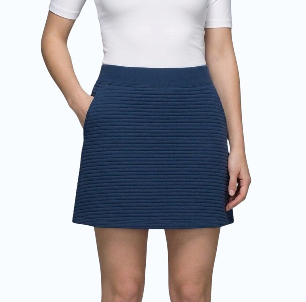 Gap Navy Bubble Ribbed Skirt A Line with Pockets Women Size XS